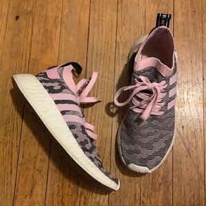 Pink and black ADIDAS NMD sneakers